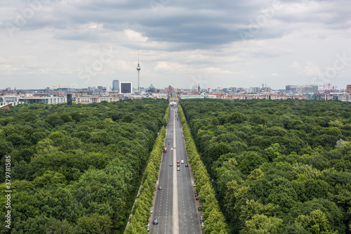 Berlin road with skyline photo