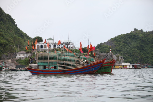 Floating Fishing Village In The Ha Long Bay. Cat Ba Island, Vietnam Asia. Cat Ba, Vietnam - March 5, 2020