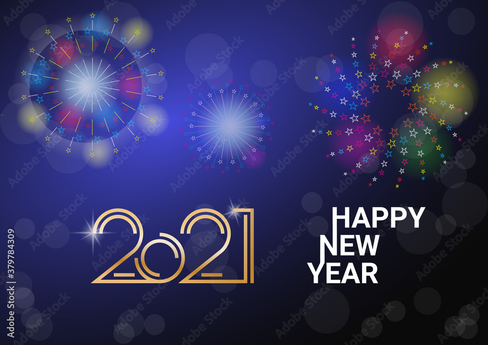 Happy New 2020 year on a dark blue purple background with sparkling bokeh. Happy New 2020 year on a dark blue purple background with sparkling bokeh.