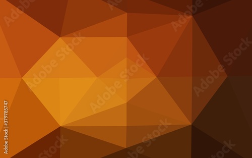 Dark Orange vector abstract mosaic background. Geometric illustration in Origami style with gradient. Completely new template for your business design.
