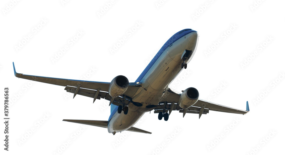Fototapeta premium Commercial aircraft isolated on white background