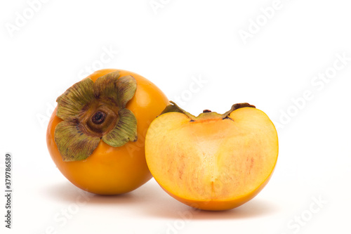 Fresh Persimmon fruit isolated on white