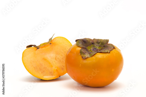 Fresh Persimmon fruit isolated on white