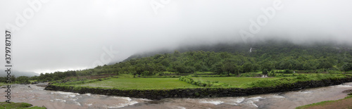 Panoramic view of rainforest in the monsoons