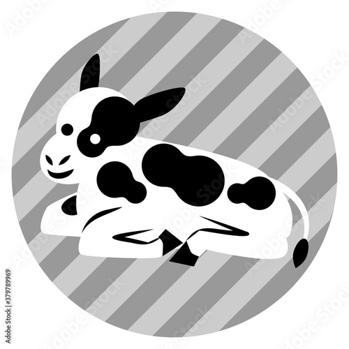 子牛　丸枠