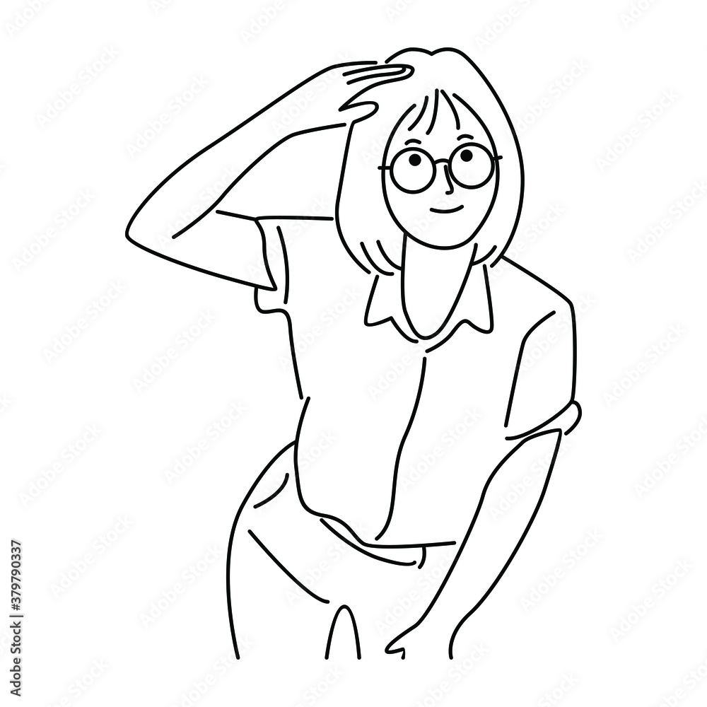 Beautiful woman line art vector illustration Beautiful woman line art vector illustration