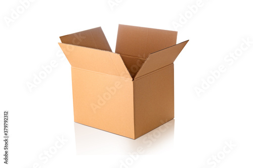 Carton delivery packaging open box. Cardboard box mock-up © Katyuri Creative
