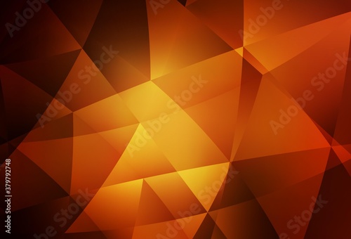 Dark Red vector polygonal background.