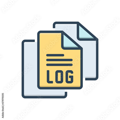 Color illustration icon for logfile