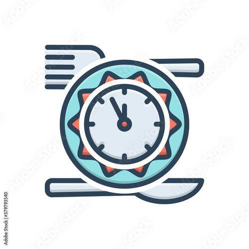 Color illustration icon for luncheon