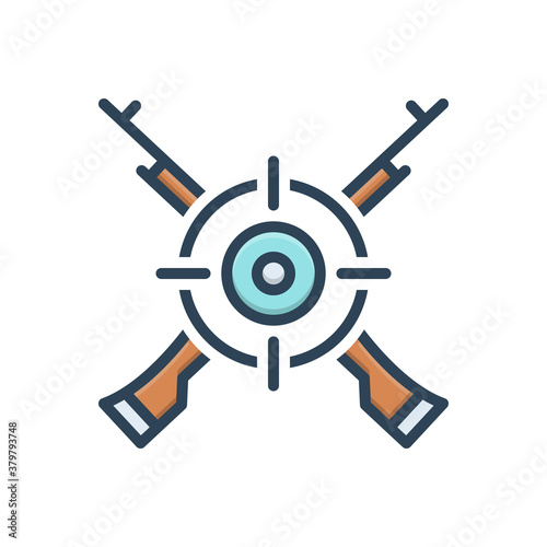 Color illustration icon for marksman