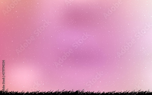 Light Pink vector background with astronomical stars. Space stars on blurred abstract background with gradient. Best design for your ad, poster, banner.