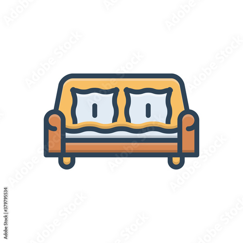 Color illustration icon for sofa