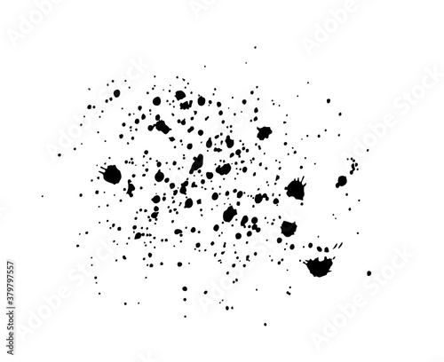 Ink splash. Black ink blots. Vector illustration. textures