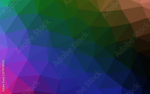 Dark Multicolor  Rainbow vector low poly cover. Shining colored illustration in a Brand new style. Brand new design for your business.