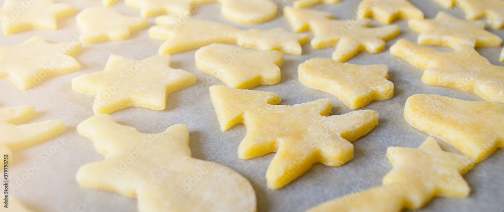 Christmas ginger biscuits on a baking. Preparing for Christmas. cooking Christmas gingerbread Christmas ginger biscuits on a baking. Preparing for Christmas. cooking Christmas gingerbread