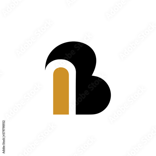 Initial letter ib or bi logo design template