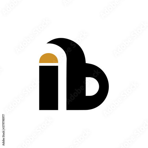 Initial letter ib or bi logo design template