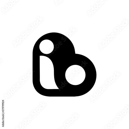 Initial letter ib or bi logo design template