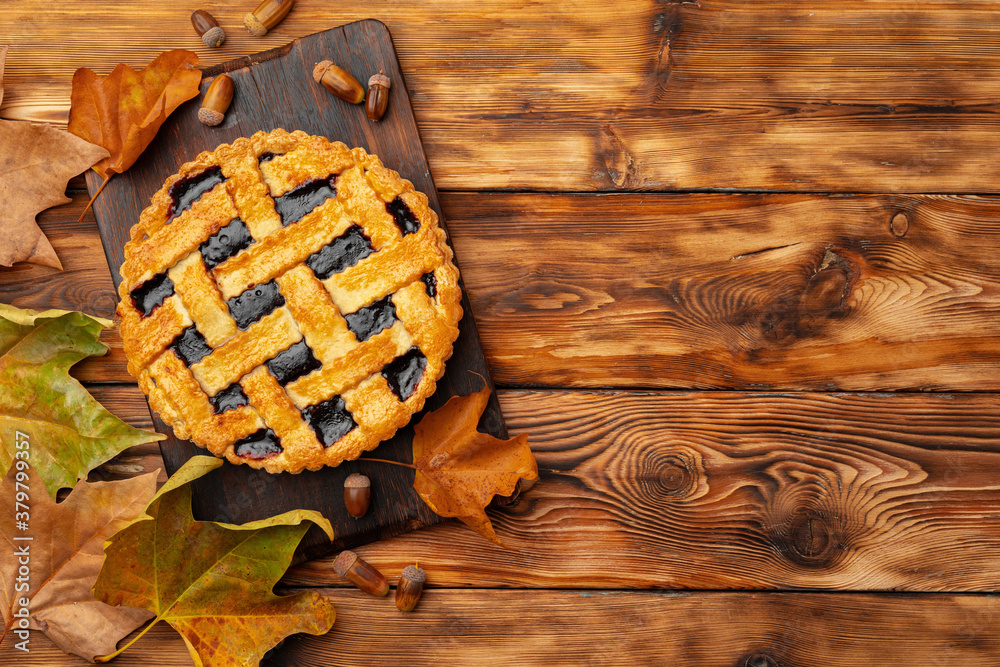 Top view of a traditional american thanksgiving pie top view Top view of a traditional american thanksgiving pie top view