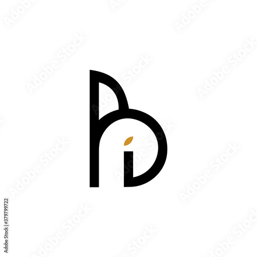 Initial letter ib or bi logo vector design template