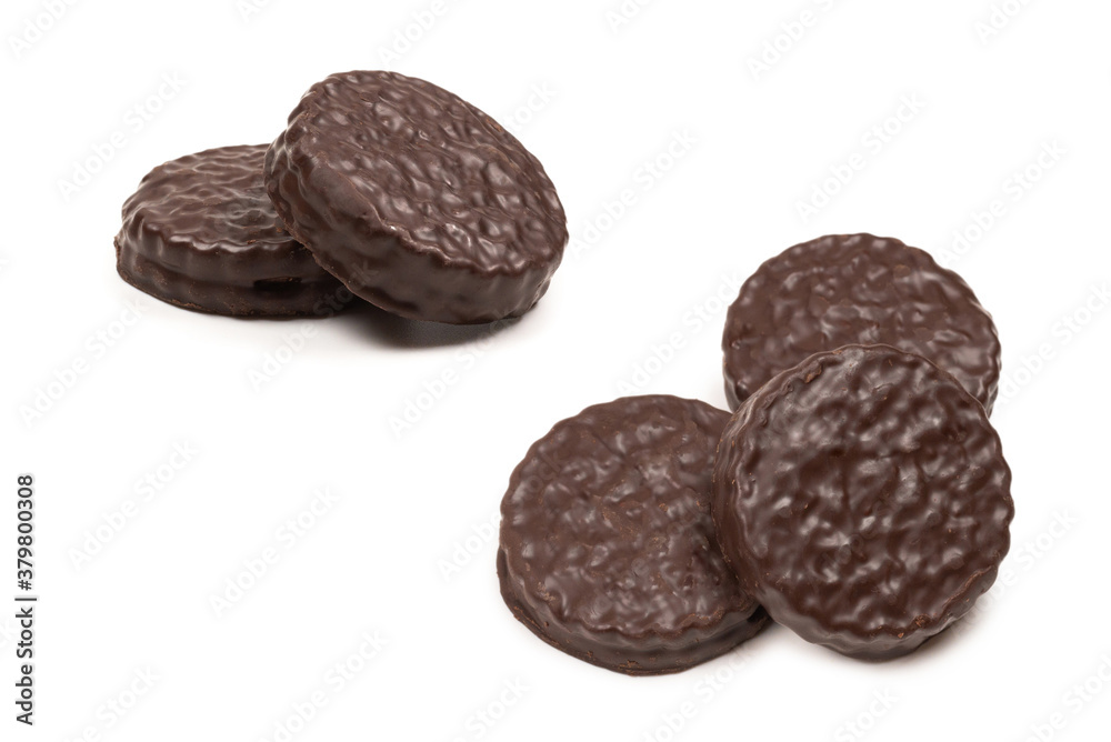 Chocolate cookies isolated on white. Chocolate cookies isolated on white.