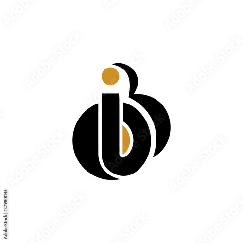 Initial letter ib logo or bi logo vector design template