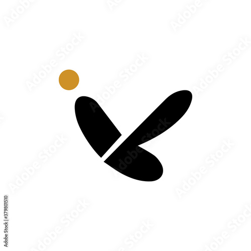 Initial letter ib logo or bi logo vector design template