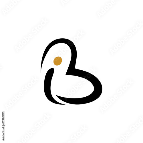 Initial letter ib logo or bi logo vector design template