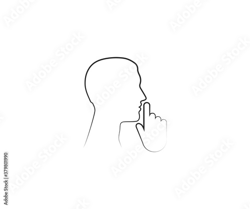 Mute, quiet, silence, silent icon. Vector illustration, flat design.
