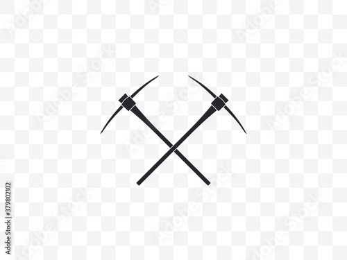 Pickaxe, tool, equipment icon. Vector illustration, flat design.