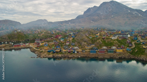 Wallpaper Mural Aerial view of the Greenlandic mountains and water near Kulusuk, Torontodigital.ca