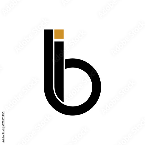 Initial letter ib logo or bi logo vector design template