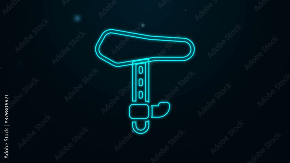 Glowing neon line Bicycle seat icon isolated on black background. Bicycle saddle. 4K Video motion graphic animation Glowing neon line Bicycle seat icon isolated on black background. Bicycle saddle. 4K Video motion graphic animation