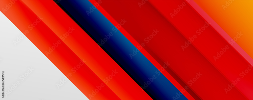 Fototapeta premium Geometric abstract backgrounds with shadow lines, modern forms, rectangles, squares and fluid gradients. Bright colorful stripes cool backdrops