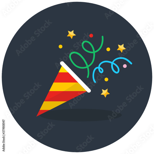 
Flat design of celebration firecracker, party popper 
