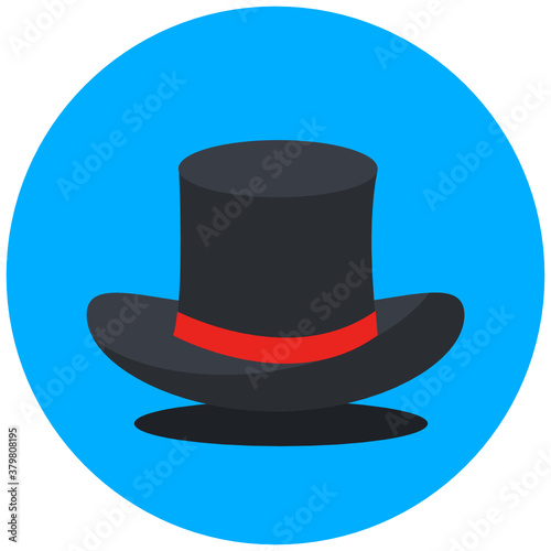 
Magician hat vector in trendy flat style, magical headpiece 

