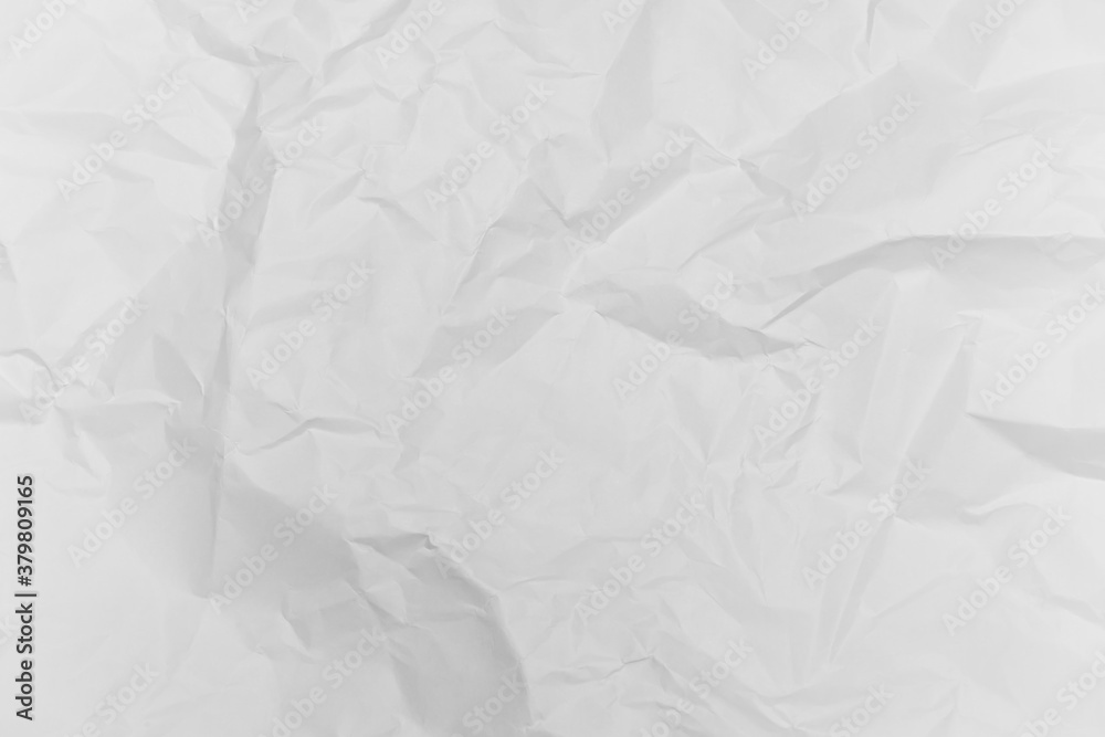 Naklejka premium White crumpled paper texture background. 
