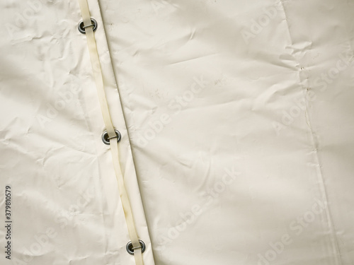 White tarp, waterproof tarpaulin detail