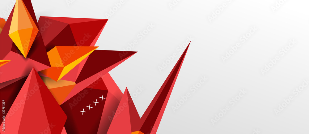 Fototapeta premium 3d low poly abstract shape background vector illustration