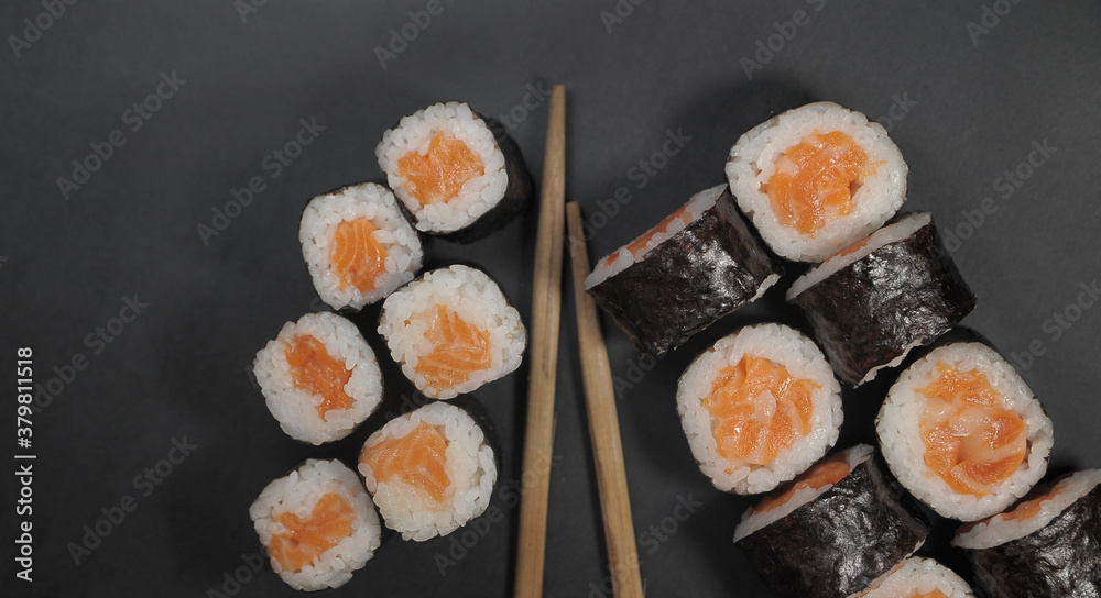 Japanese sushi maki on background. Japanese sushi maki on background.