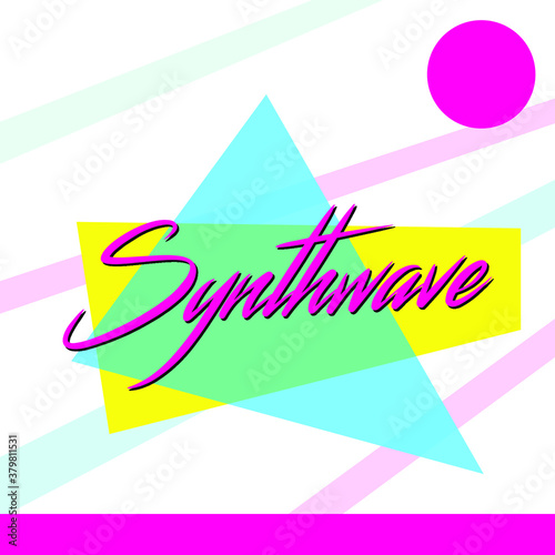 Retro Magenta 80's Logo Vector Graphic Synthwave Art