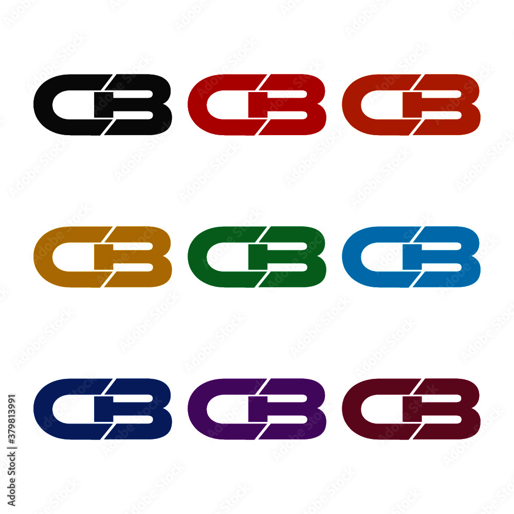 Fototapeta premium CB letter logo, color set