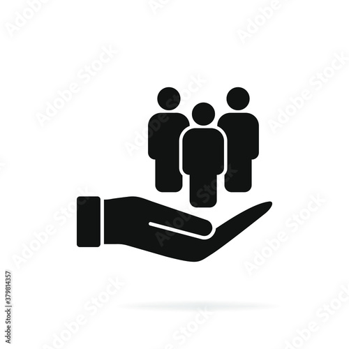 Human resources flat icon isolated on white background. Vector illustration
