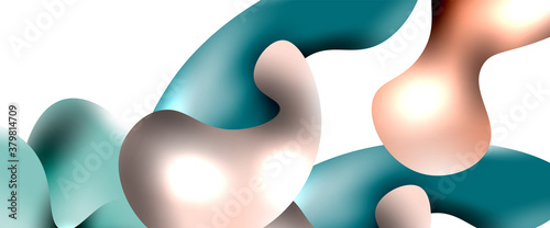 Bubbles abstract background. Liquid splashes on white vector template