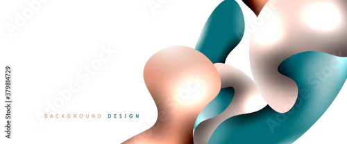 Bubbles abstract background. Liquid splashes on white vector template