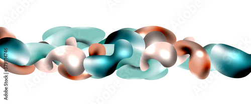 Bubbles abstract background. Liquid splashes on white vector template