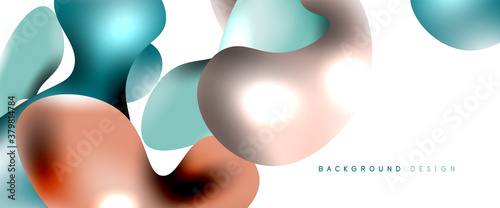 Bubbles abstract background. Liquid splashes on white vector template