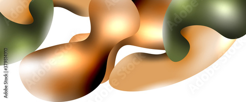 Bubbles abstract background. Liquid splashes on white vector template