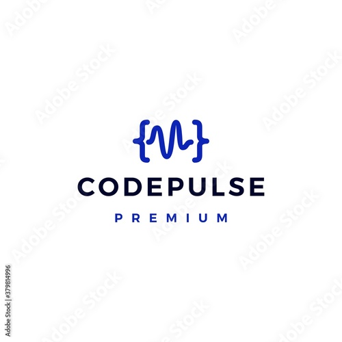 code pulse logo vector icon illustration